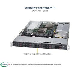 Серверная платформа Supermicro SuperServer 1028R-WTR 10x2.5" 1U, SYS-1028R-WTR, фото 