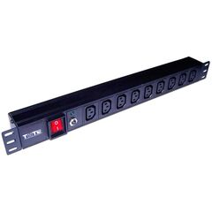 Блок розеток LANMASTER TWT-PDU19, выключатель, 1U, TWT-PDU19-10A9C3, фото 