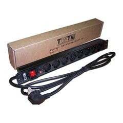 Блок розеток LANMASTER TWT-PDU19, выключатель, 1U, TWT-PDU19-16A8P-1.8, фото 