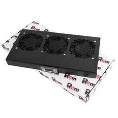 Вентиляторный модуль ЦМО R-FAN-3K 1U 3 вент. Контроллер температуры цвет Чёрный, R-FAN-3K-1U-9005, фото 