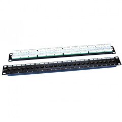 Патч-панель Hyperline 24-ports UTP RJ-45 1U, PP3-19-24-8P8C-C5E-110D, фото 