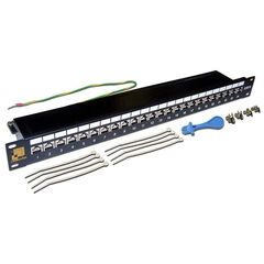 Патч-панель LANMASTER 24-ports STP RJ-45 1U, LAN-PPL24S6A, фото 