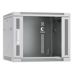 Cabeus SH-05F-9U60/35 Шкаф телекоммуникационный настенный 19" 9U 600x350x501mm (ШхГхВ) дверь стекло, фото 