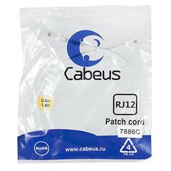 Cabeus PC-TEL-RJ12-0.5m Патч-корд телефонный 2х6р4с, фото 