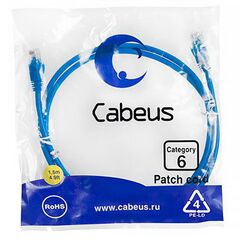 Cabeus PC-UTP-RJ45-Cat.6-1.5m-BL Патч-корд U/UTP, фото 