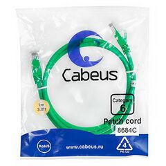 Cabeus PC-UTP-RJ45-Cat.6-1m-GN Патч-корд U/UTP, фото 