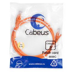 Cabeus PC-UTP-RJ45-Cat.6-1m-OR Патч-корд U/UTP, фото 