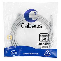 Cabeus PC-UTP-RJ45-Cat.5e-5m-LSZH Патч-корд U/UTP, фото 