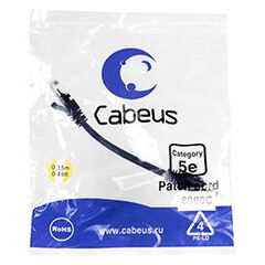 Cabeus PC-UTP-RJ45-Cat.5e-0.15m-BK-LSZH Патч-корд U/UTP, фото 