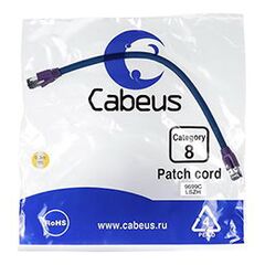 Cabeus PC-SSTP-RJ45-Cat.8-0.3m-LSZH Патч-корд S/FTP, фото 