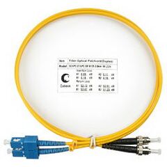 Cabeus FOP(d)-9-SC-ST-1m Шнур оптический duplex SC-ST 9/125 sm 1м LSZH, фото 
