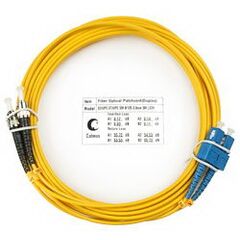 Cabeus FOP(d)-9-SC-ST-5m Шнур оптический duplex SC-ST 9/125 sm 5м LSZH, фото 
