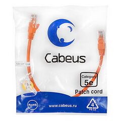 Cabeus PC-UTP-RJ45-Cat.5e-0.3m-OR-LSZH Патч-корд U/UTP, фото 