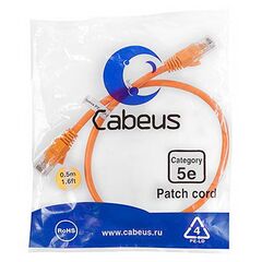 Cabeus PC-UTP-RJ45-Cat.5e-0.5m-OR-LSZH Патч-корд U/UTP, фото 