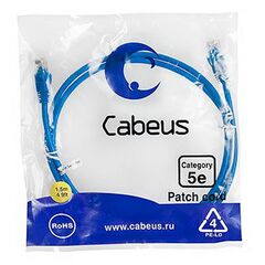 Cabeus PC-UTP-RJ45-Cat.5e-1.5m-BL Патч-корд U/UTP, фото 