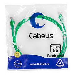 Cabeus PC-UTP-RJ45-Cat.5e-1.5m-GN-LSZH Патч-корд U/UTP, фото 