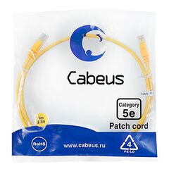 Cabeus PC-UTP-RJ45-Cat.5e-1m-YL-LSZH Патч-корд U/UTP, фото 