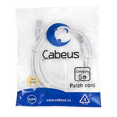 Cabeus PC-UTP-RJ45-Cat.5e-2m-WH-LSZH Патч-корд U/UTP, фото 