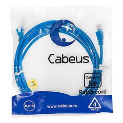 Cabeus PC-UTP-RJ45-Cat.5e-3m-BL-LSZH Патч-корд U/UTP, фото 