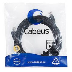 Cabeus PC-UTP-RJ45-Cat.5e-5m-BK Патч-корд U/UTP, фото 