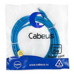 Cabeus PC-UTP-RJ45-Cat.5e-5m-BL-LSZH Патч-корд U/UTP, фото 