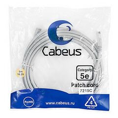 Cabeus PC-UTP-RJ45-Cat.5e-5m Патч-корд U/UTP, фото 