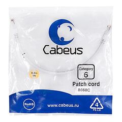 Cabeus PC-UTP-RJ45-Cat.6-0.3m-WH Патч-корд U/UTP, фото 