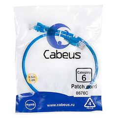 Cabeus PC-UTP-RJ45-Cat.6-0.5m-BL Патч-корд U/UTP, фото 