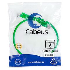 Cabeus PC-UTP-RJ45-Cat.6-0.5m-GN Патч-корд U/UTP, фото 