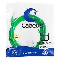 Cabeus PC-UTP-RJ45-Cat.6-2m-GN Патч-корд U/UTP, фото 