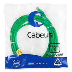 Cabeus PC-UTP-RJ45-Cat.6-5m-GN Патч-корд U/UTP, фото 