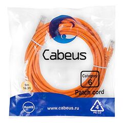 Cabeus PC-UTP-RJ45-Cat.6-5m-OR Патч-корд U/UTP, фото 