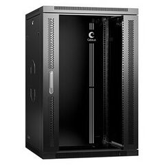 Cabeus SH-05F-18U60/60-BK Шкаф телекоммуникационный настенный 19" 18U 600x600x901mm (ШхГхВ) дверь стекло, фото 