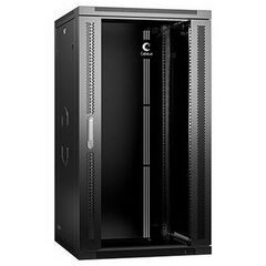 Cabeus SH-05F-22U60/60-BK Шкаф телекоммуникационный настенный 19" 22U 600x600x1082mm (ШхГхВ) дверь стекло, фото 