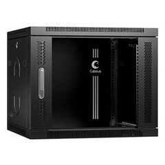 Cabeus SH-05F-9U60/60-BK Шкаф телекоммуникационный настенный 19" 9U 600x600x501mm (ШхГхВ) дверь стекло, фото 