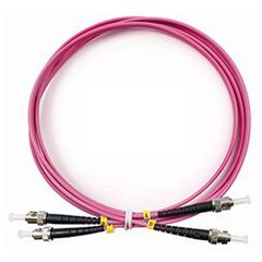 Cabeus FOP-50-OM4-ST-ST-1,5m Шнур оптический duplex ST-ST 50/125 mm OM4 1,5м LSZH, фото 