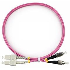 Cabeus FOP-50-OM4-SC-FC-1,5m Шнур оптический duplex SC-FC 50/125 mm OM4 1,5м LSZH, фото 
