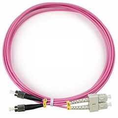 Cabeus FOP-50-OM4-SC-FC-2m Шнур оптический duplex SC-FC 50/125 mm OM4 2м LSZH, фото 