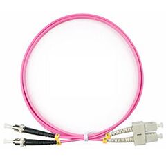 Cabeus FOP-50-OM4-SC-ST-1,5m Шнур оптический duplex SC-ST 50/125 mm OM4 1,5м LSZH, фото 