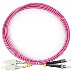 Cabeus FOP-50-OM4-SC-ST-2m Шнур оптический duplex SC-ST 50/125 mm OM4 2м LSZH, фото 