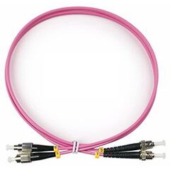 Cabeus FOP-50-OM4-FC-ST-1,5m Шнур оптический duplex FC-ST 50/125 mm OM4 1,5м LSZH, фото 