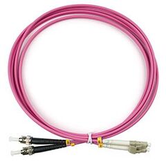 Cabeus FOP-50-OM4-LC-ST-2m Шнур оптический duplex LC-ST 50/125 mm OM4 2м LSZH, фото 