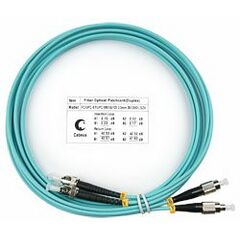 Cabeus FOP-50-FC-ST-3m Шнур оптический duplex FC-ST 50/125 mm OM3 3м LSZH, фото 