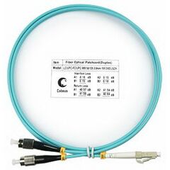 Cabeus FOP-50-LC-FC-1m Шнур оптический duplex LC-FC 50/125 mm OM3 1м LSZH, фото 