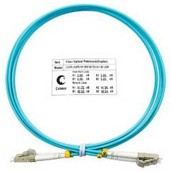 Cabeus FOP-50-LC-LC-1,5m Шнур оптический duplex LC-LC 50/125 mm OM3 1,5м LSZH, фото 