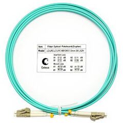 Cabeus FOP-50-LC-LC-2m Шнур оптический duplex LC-LC 50/125 mm OM3 2м LSZH, фото 
