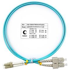 Cabeus FOP-50-LC-SC-1,5m Шнур оптический duplex LC-SC 50/125 mm OM3 1,5м LSZH, фото 