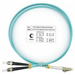 Cabeus FOP-50-LC-ST-1m Шнур оптический duplex LC-ST 50/125 mm OM3 1м LSZH, фото 