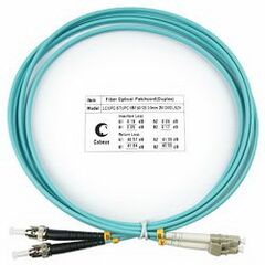 Cabeus FOP-50-LC-ST-2m Шнур оптический duplex LC-ST 50/125 mm OM3 2м LSZH, фото 