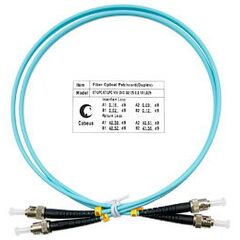 Cabeus FOP-50-ST-ST-1,5m Шнур оптический duplex ST-ST 50/125 mm OM3 1,5м LSZH, фото 